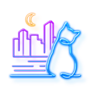 moonlight cats cat night symbol