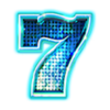 neon wheel 7s seven blue symbol