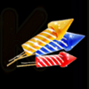 new years celebration rockets symbol