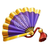 pandas gold golden coins link folding fan symbol