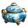 pandas gold golden coins link porcelain jar symbol