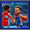 passionate basketball dribbling player symbol
