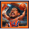 passionate basketball dunking player symbol