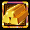 piggy bank stacked fortune gold bars symbol
