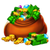 piggy bank stash money stacks symbol