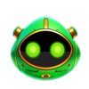 ready steady robo head green symbol