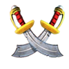 redbeards ruby fortune map swords symbol
