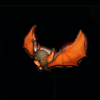 retro pumpkin bat symbol