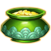 rings of prosperity gold pot green symbol
