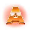 rocket eruption triple blast letter a symbol