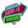 rocket frenzy drive in sign symbol