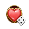 ruby joker dice heart symbol
