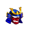 samurai blade blue helmet symbol