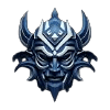 samurai spin blue mask symbol