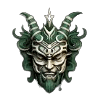 samurai spin green mask symbol