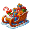 santa christmas bells hold and win sleigh symbol