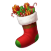 santa christmas bells hold and win sock symbol