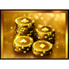 santa in vegas casino chips gold symbol