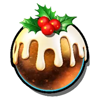 santas slay christmas pudding symbol
