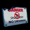 shark shore danger symbol