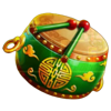 snake spirit gold green drum symbol