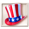 stars and stripes hold and win hat symbol