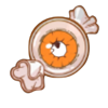 sweet monster orange eyeball symbol