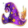 the pig wizard cash lock wizard hat symbol