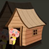 three little pigs wooden house symbol