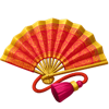 tiger king fortune folding fan symbol