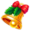 train of gold xmas bell symbol