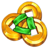 triple money jackpot gold gold coins symbol