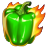 triple money jackpot spicy capsicum green symbol