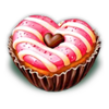triple valentine heart cupcake symbol
