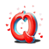 triple valentine letter q symbol