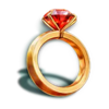triple valentine ruby ring symbol