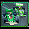twin turbos green car symbol