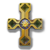 unholy mystery freaky fiesta yellow cross symbol