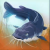 wild fishing blue fish symbol