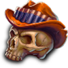wild west revolver skull symbol
