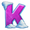 winter footprints letter k symbol