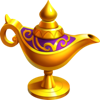 wish and spin fortune lamp symbol