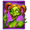 zany zombie zlots hold and win zombie girl symbol
