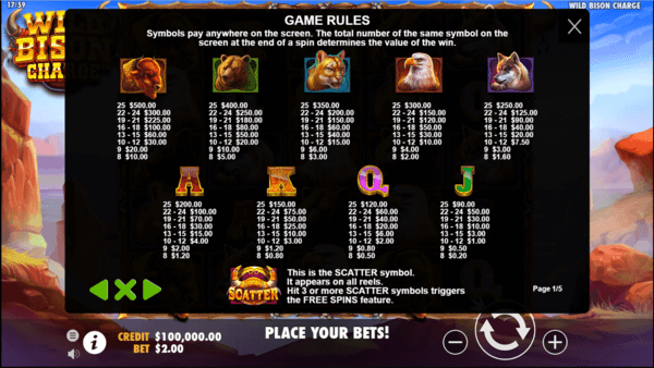 wild bison charge game rules