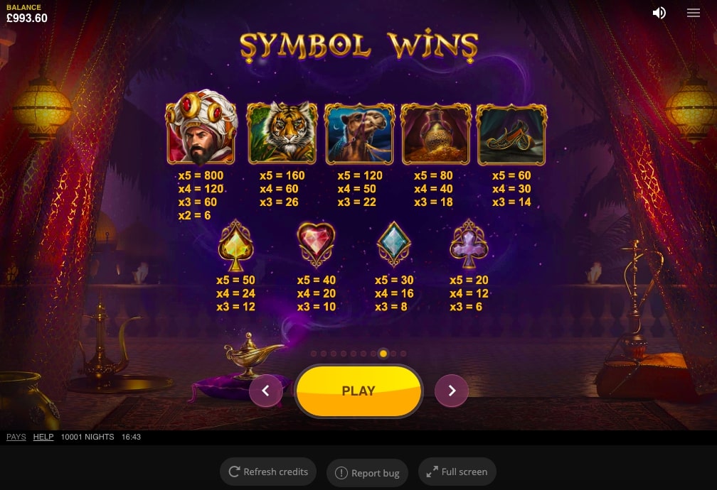 1001 Nights Red Tiger Scatter Wild