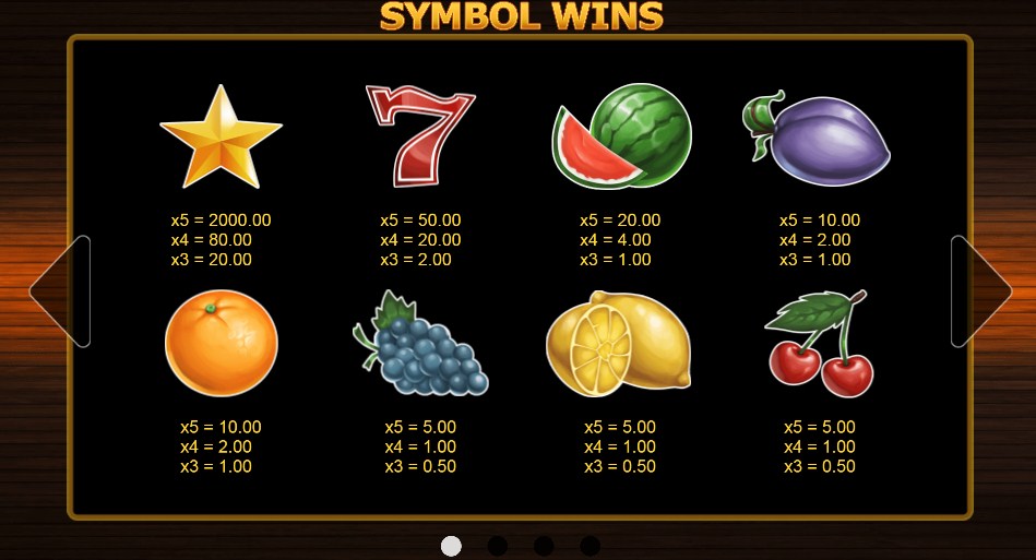 40 hot twist online slot game symbols