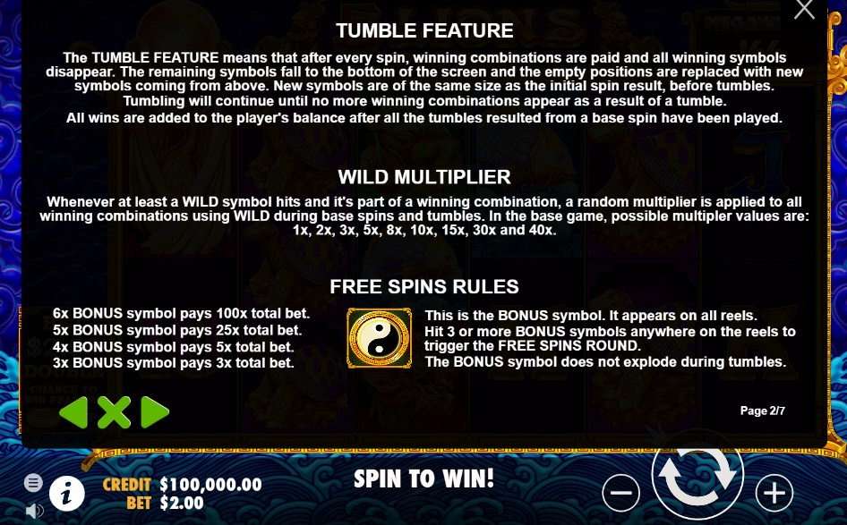 5 lions megaways feature