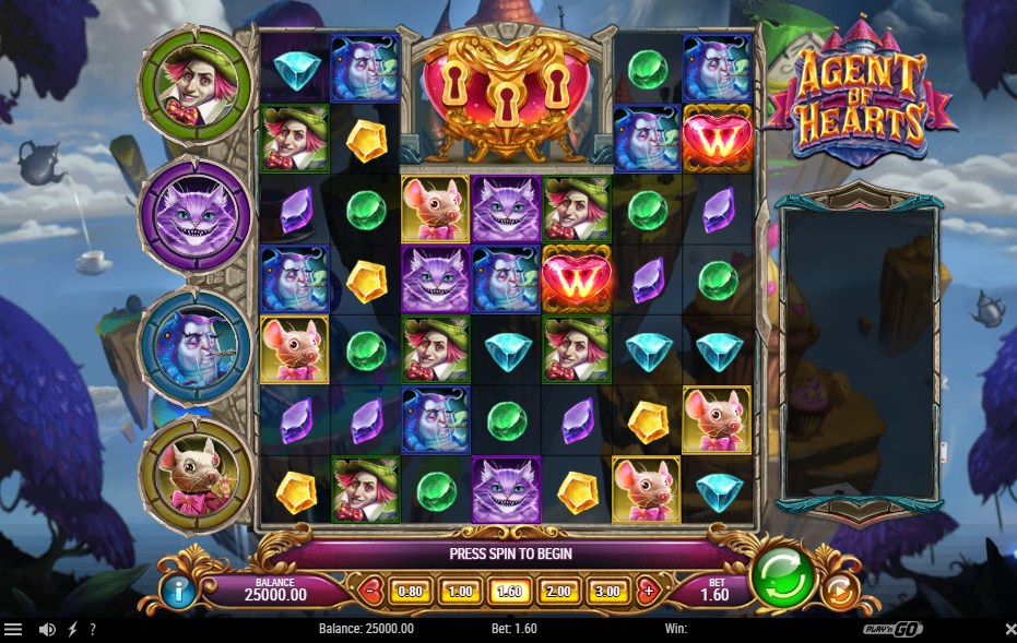 Agent of Hearts online slot game reels