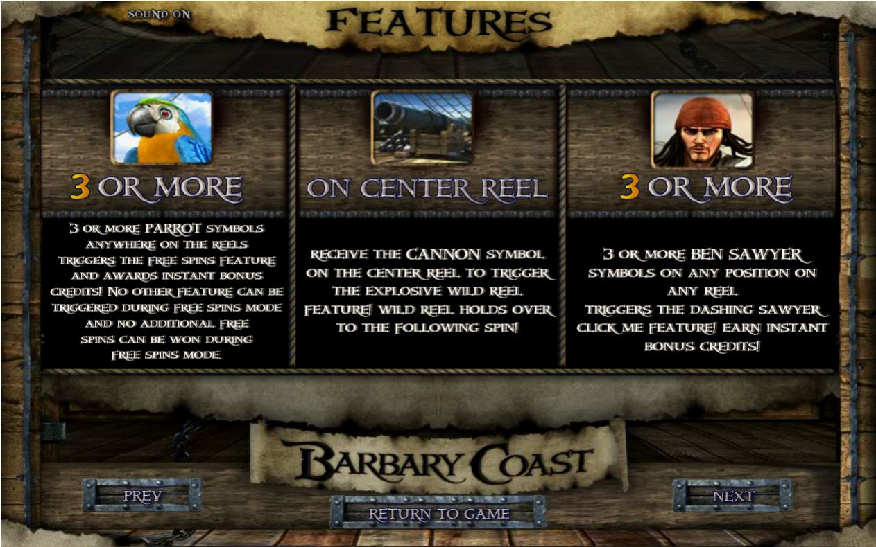 Barbary Coast features review