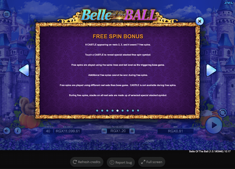 Belle of the Ball Online Slots Game Features